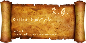 Koller Győző névjegykártya