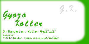 gyozo koller business card